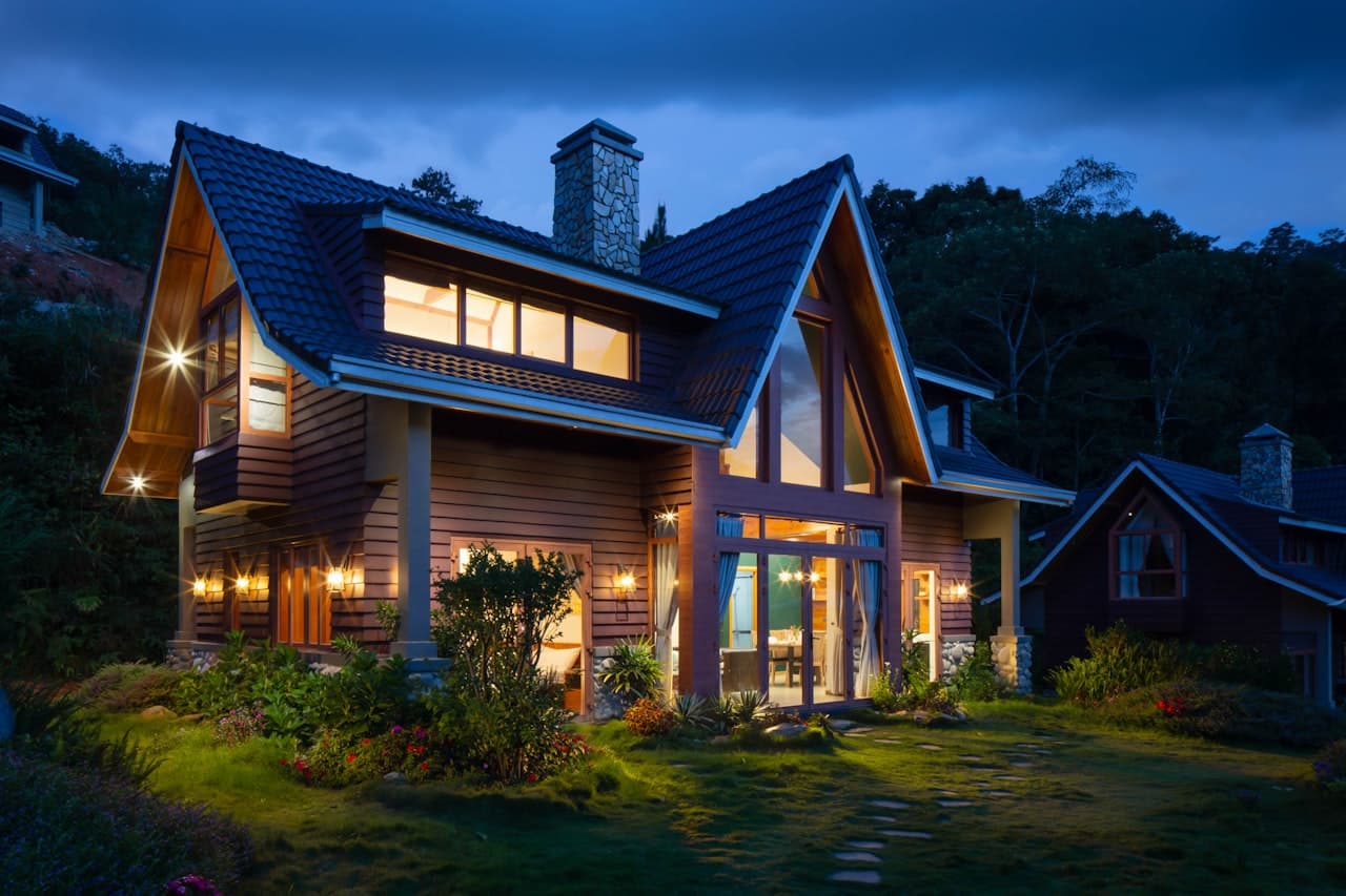 Suburban Toronto home at dusk